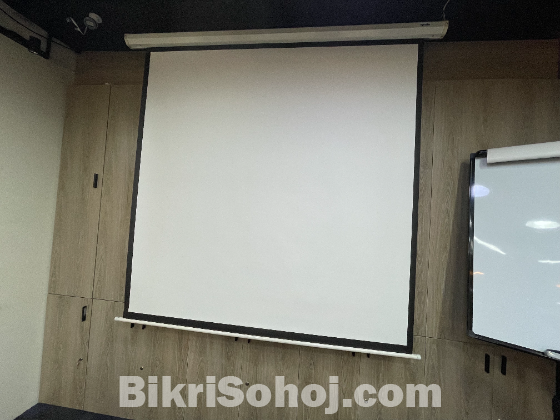 Projector (Hitachi) with Apollo Electric Screen